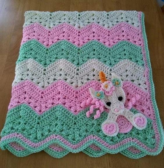 Unicorn Dreams Baby Blanket Crochet Fashion